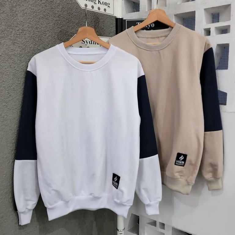 Sweater Wanita Hwm Basic Sweater Bahan Pleece Terbaru