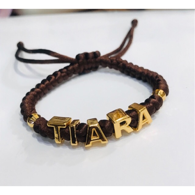 Gelang nama / gelang huruf / gelang tali / gelang alphabet / gelang lapis emas / gelang inisial