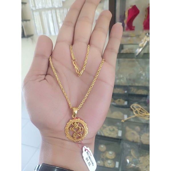 kalung titanium liontin ongkara,swastika,omkara