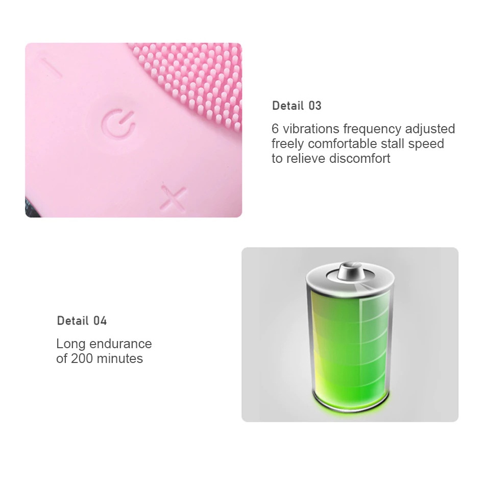 Pembersih Wajah Silikon Elektrik-Ultrasonik Tahan Air USB Sikat Pembersih Wajah Sonic Electric Facial Cleansing Brush Otomatis Blue