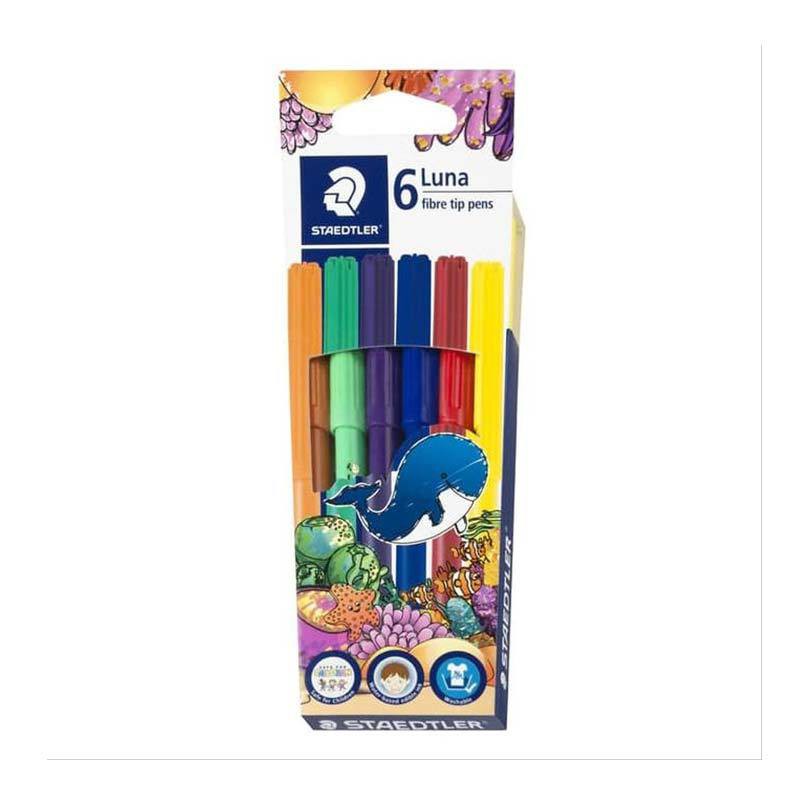 Staedtler Luna Fibre Tip Pens 6 Pcs In Wallet