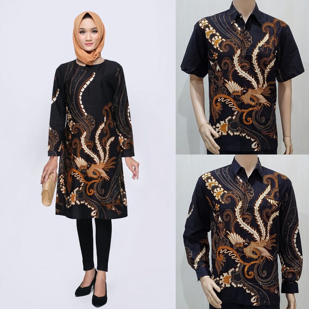 BAJU BATIK COUPLE PASANGAN KELUARGA ANAK PEREMPUAN LAKI LAKI SARIMBIT KONDANGAN MODERN JUMBO DRESS TUNIK WANITA JIHAN POLA HITAM KEKINIAN PREMIUM KEMEJA PRIA BIG SIZE COUPEL COPEL KOPEL