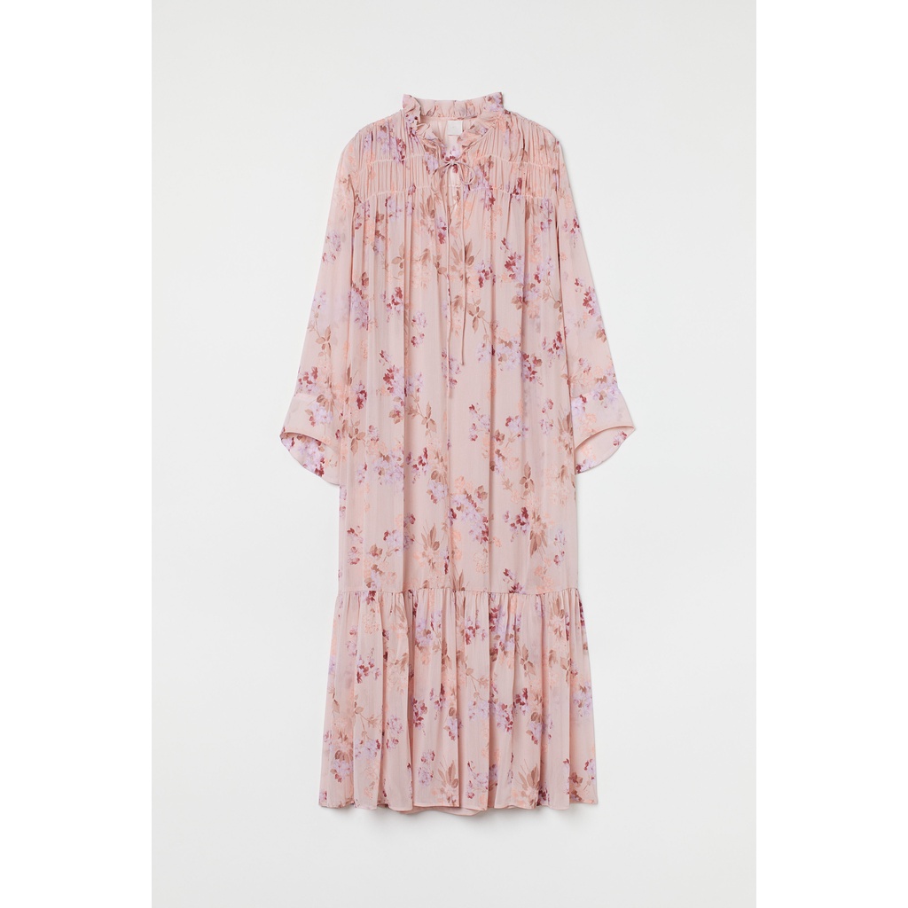 3267 - Maxi Dress HM Long Chiffon Dress (INCLUDE INNER)-PINK FLOWER