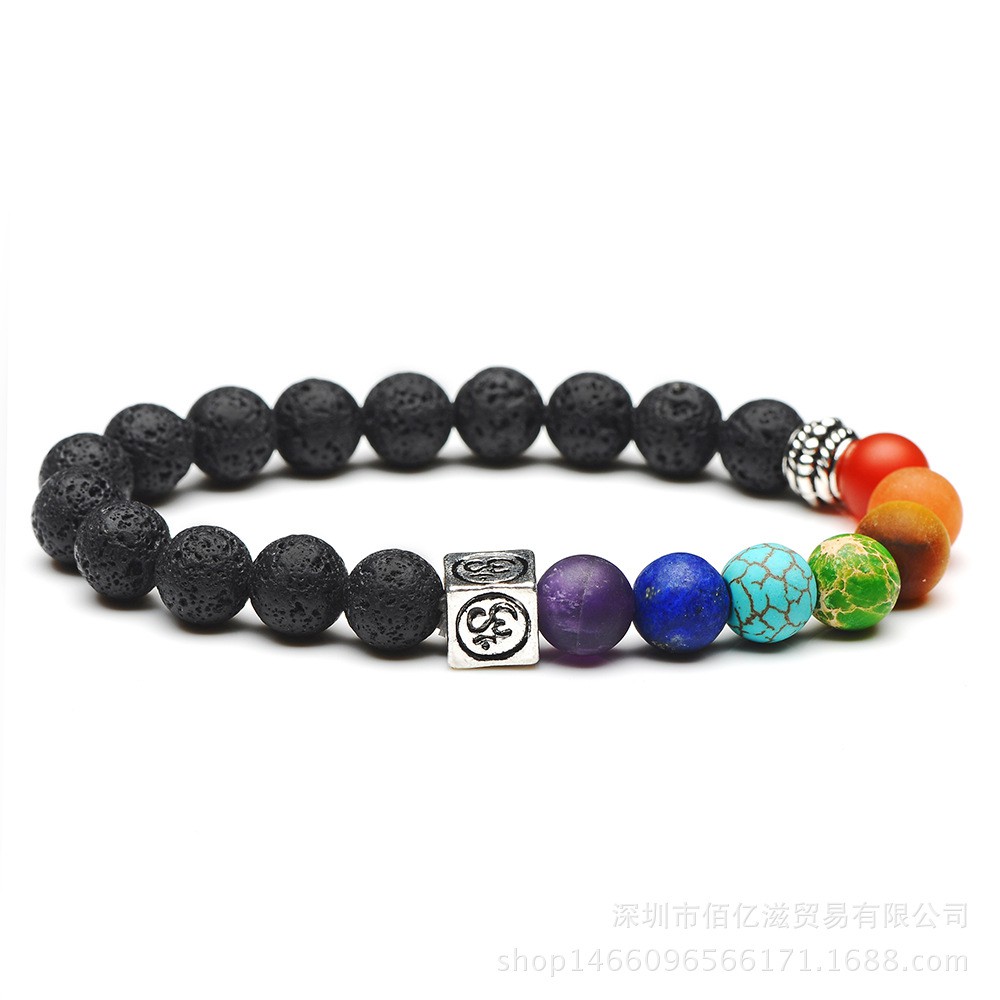 Gelang Batu Alam Energi 7 Manik-Manik Chakra Style Ohm