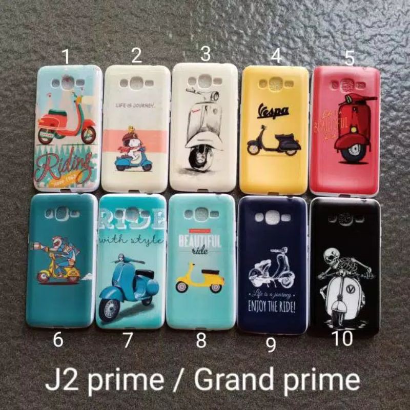 Case gambar Samsung J2 prime . G530 . Grand prime motif vespa soft softcase softshell silikon cover casing kesing housing