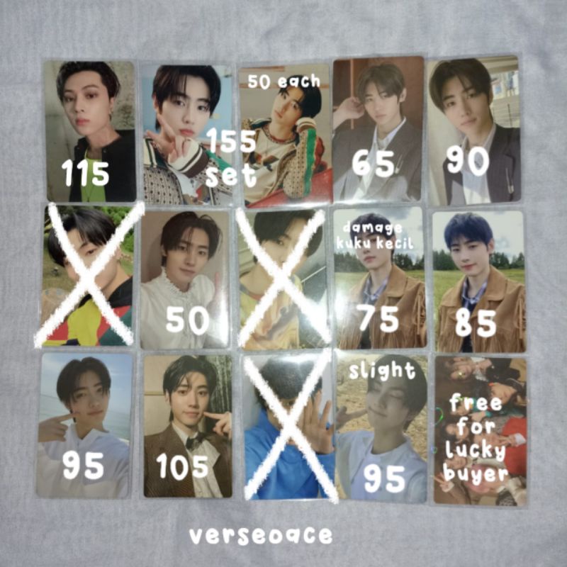 enhypen sunghoon, jungwon, jay pc photocards pc bdo bdc esse dilemma answer sg22 pom ls