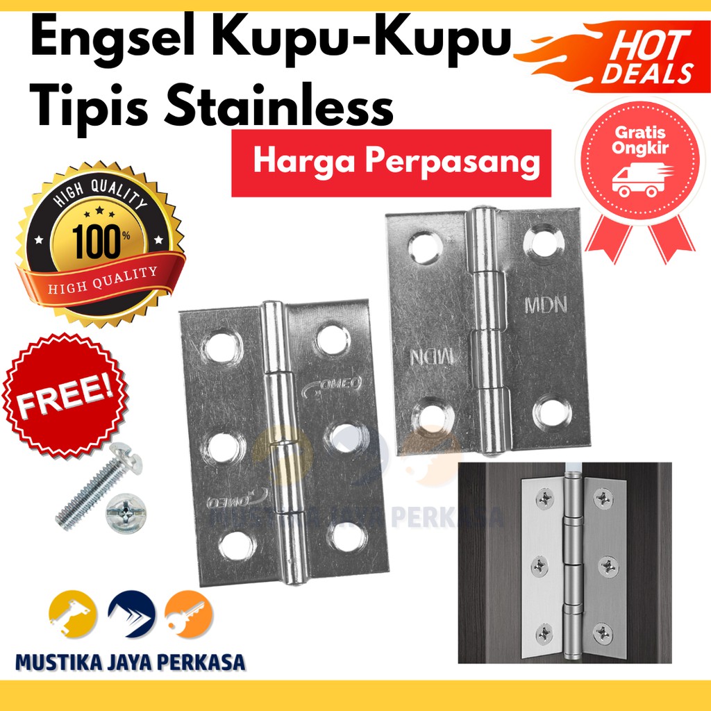 Engsel Kupu Kupu Tipis Engsel Tipis Besi 1.5 inch 2 inch - Gomeo MDN