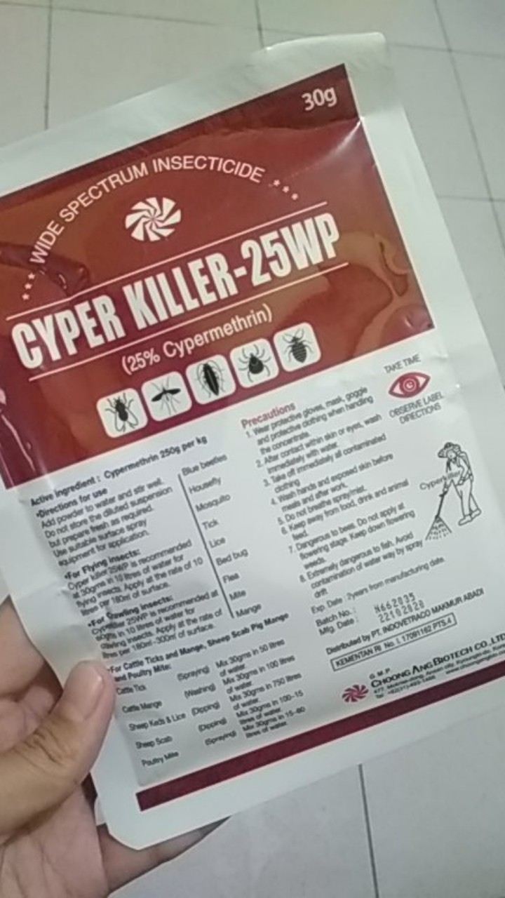 Cyperkiller 25 Wp 30gram 100% Original/pembasmi Serangga