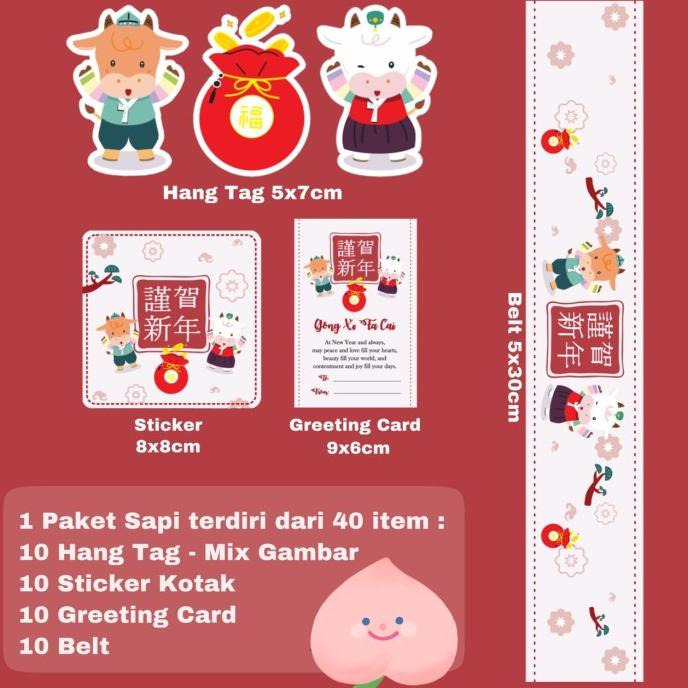 

BAYAR DITEMPAT Hang Tag Kartu Ucapan Label Card Sticker Belt Hampers Imlek Sincia - Kerbau LIMITED