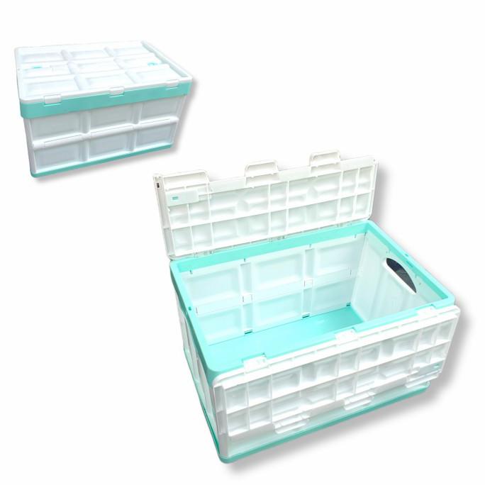 Hot Item Box Container Lipat / Folding Box Plastik Dengan Tutup / Cover - Club - Tosca