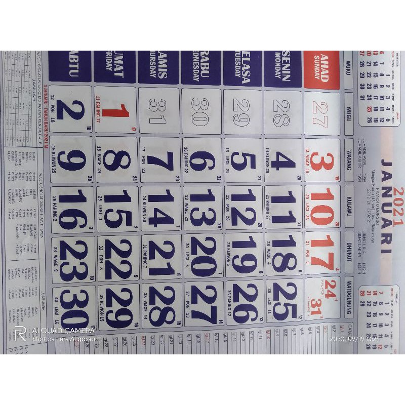 Featured image of post Kalender Januari 2021 Besar / Petak dengan sel kosong besar menurut bulan;