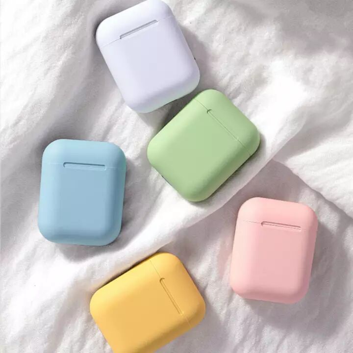 【flash sale】Headset Bluetooth inpods  i12 TWS Wireless Earphone  Bluetooth Earbuds Matte Macaron Android IOS-5