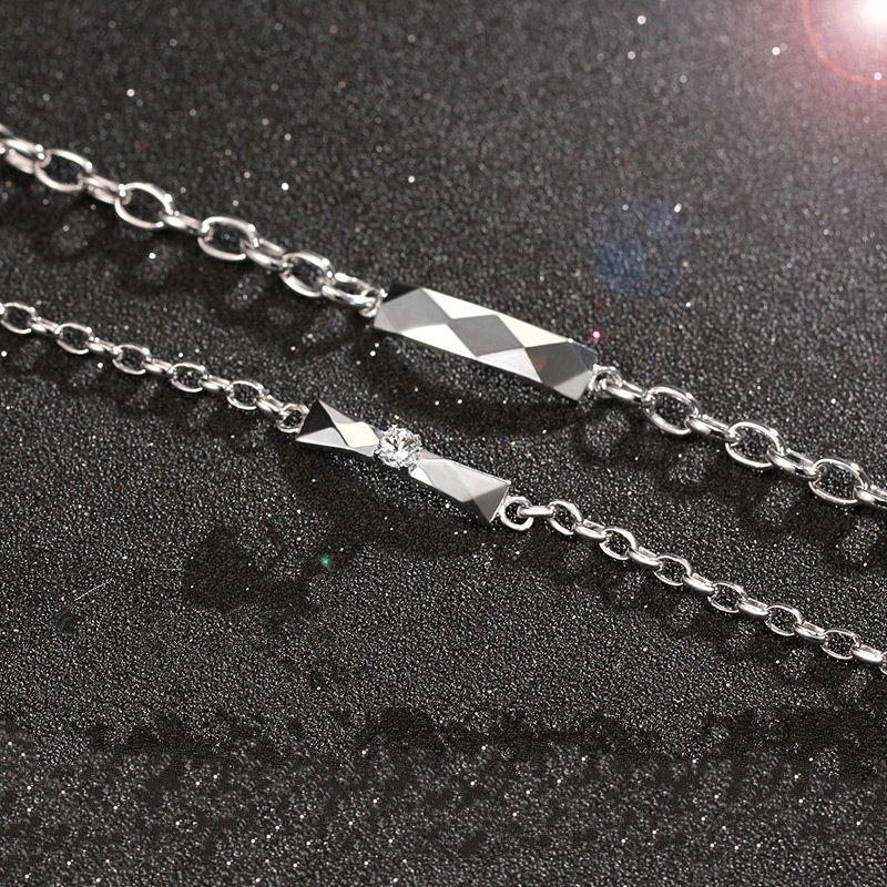 Gelang Pasangan Bahan Stainless Steel S925 Untuk Wanita