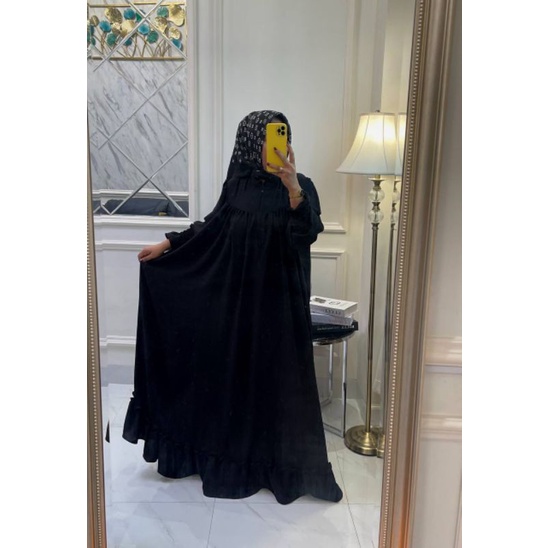 GAMIS DRESS  SELLA POLOS RAYON CRINCEL-SELLA Hitam