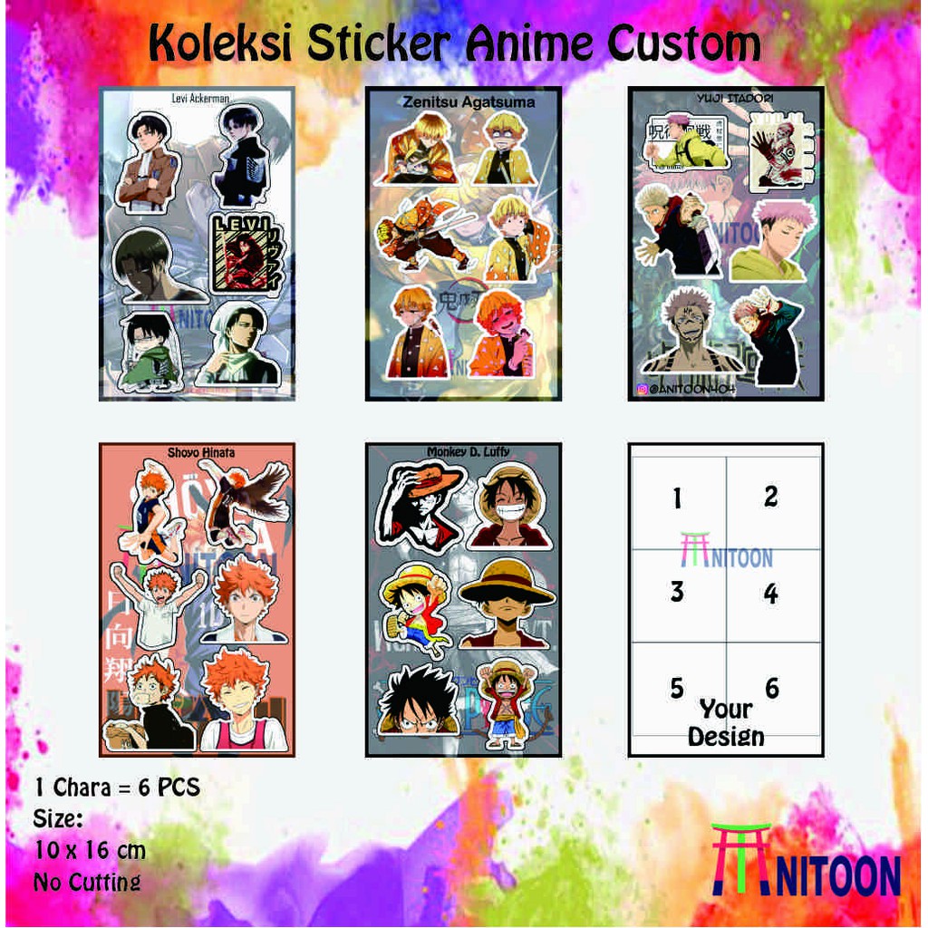 

STICKER ANIME CUSTOM MURAH 6PCS