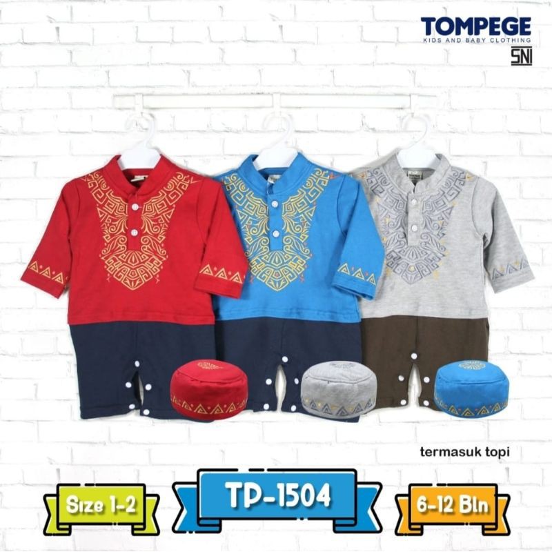 Baju Muslim Bayi Romper Plus Peci