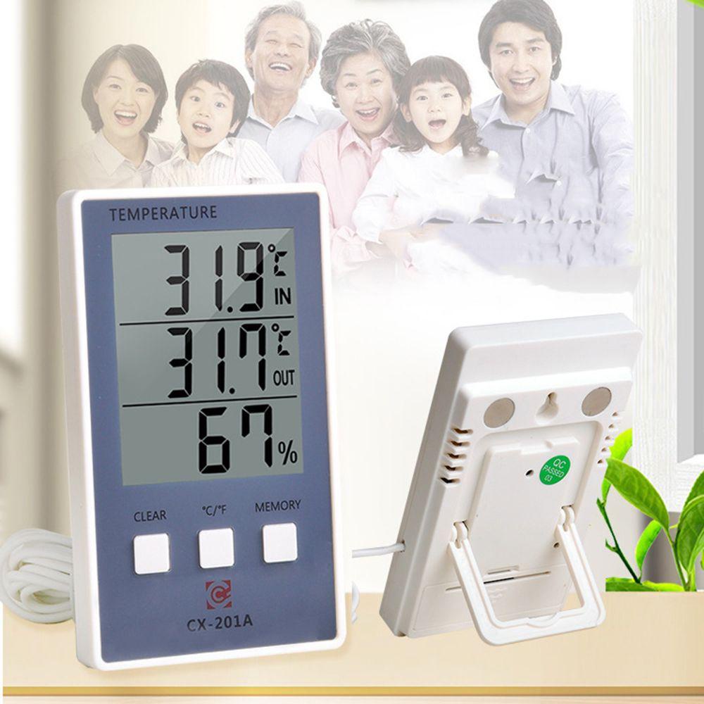 Solighter Pengukur Suhu Kelembaban Digital Indoor Outdoor Aquarium Sensor Probe Thermometer