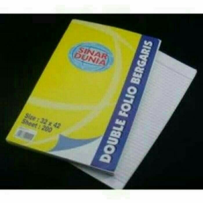 

Kertas Double Folio Bergaris 200 Lembar Sinar Dunia atk