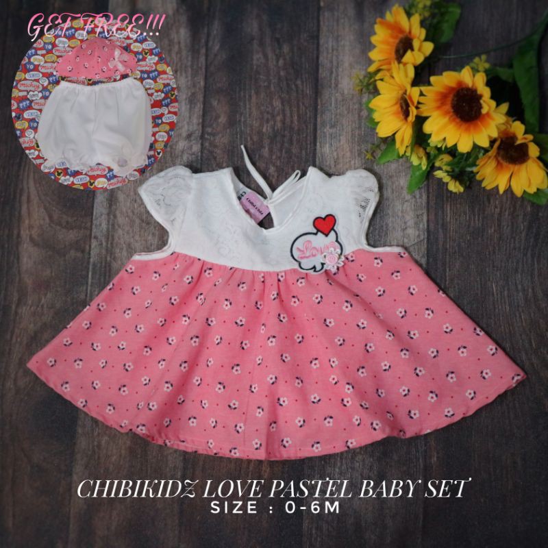 Baju Bayi New Born / Dress Bayi Chibikidz Love Pastel Baby Set