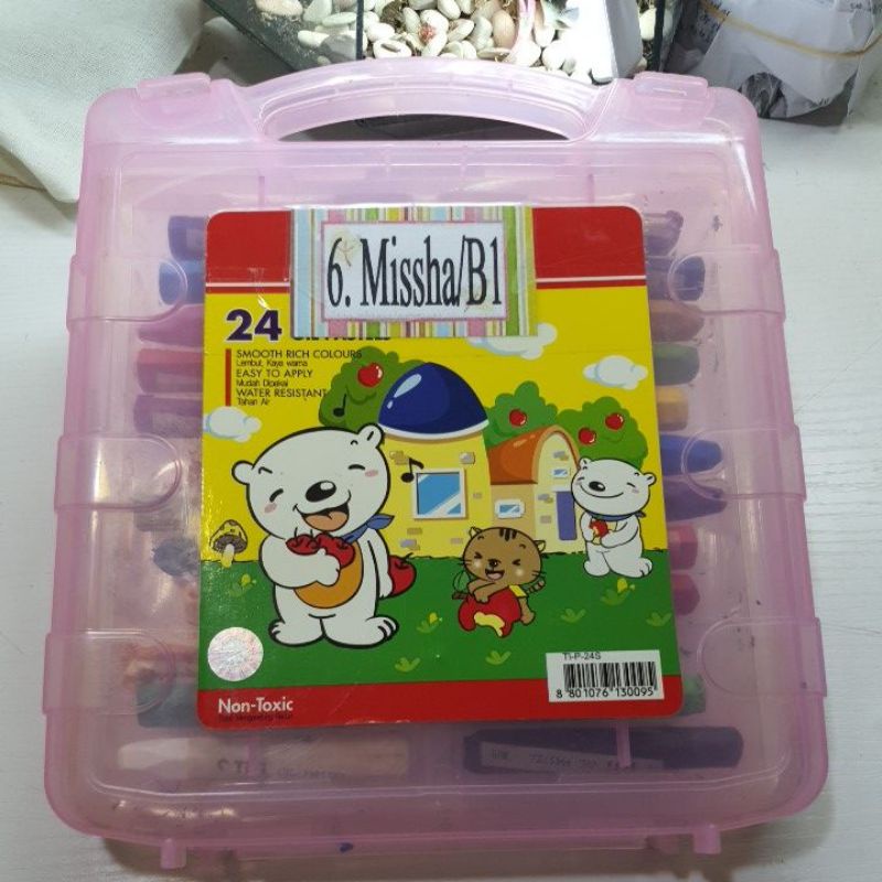 

krayon anak TK TITI OILPASTEL 24 COLOURS PEWARNA used