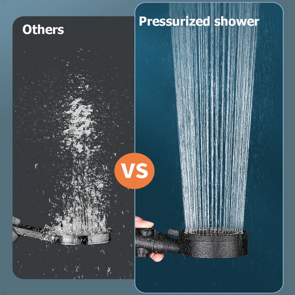 One-key Stop Bertekanan Spray Nozzle Showerhead Aksesori Kamar Mandi 5mode Handheld Adjustable Tekanan Tinggi Mandi Shower Head Hemat Air