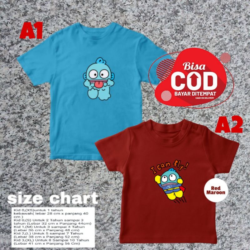 baju kaos anak laki laki/perempuan hangyodon/kaos anak anime/kaos anak wibu/kaos oblong anak murah/k
