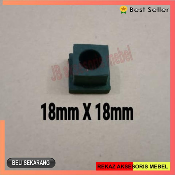 KARET TUTUP PIPA HOLO KOTAK 18x18 mm / TUTUP KARET PIPA HOLLOW 2x2 cm