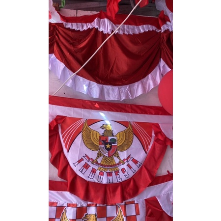 Background Gelombang Merah Putih Garuda 5 gelombang