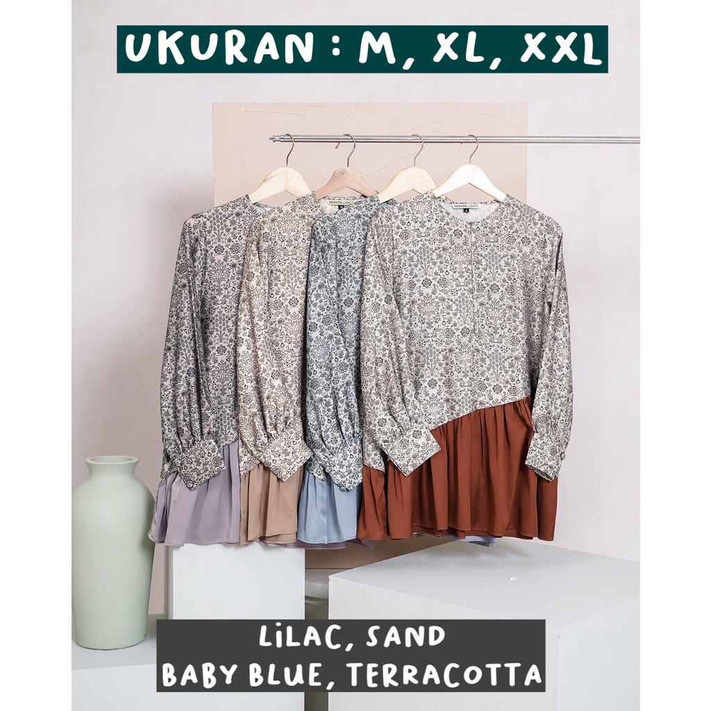 RHEA SHIRT M XL XXL BABY BLUE SAND LILAC TERRACOTTA HEAVEN LIGHTS HL READYSTOCK FREEBOOK