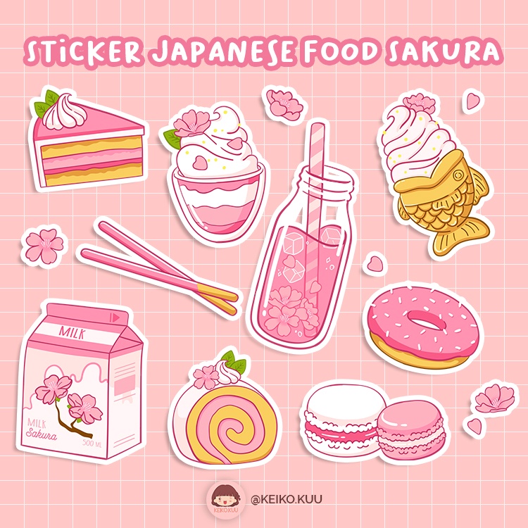 

STICKER SET JAPENESE FOOD SAKURA WATERPROOF