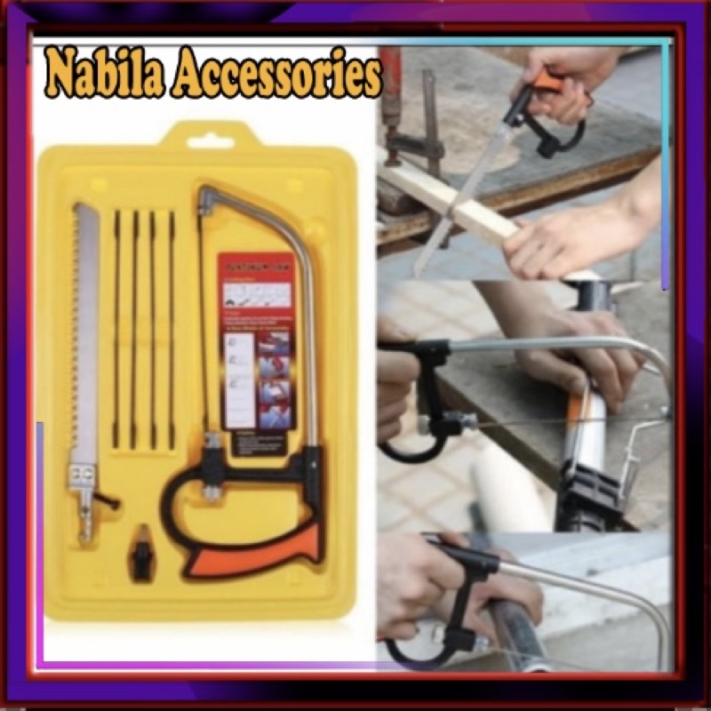 Gergaji Set Serbaguna  Magic Saw mini mata pemotong Besi Kaca Kayu logam tangan cut flat blade