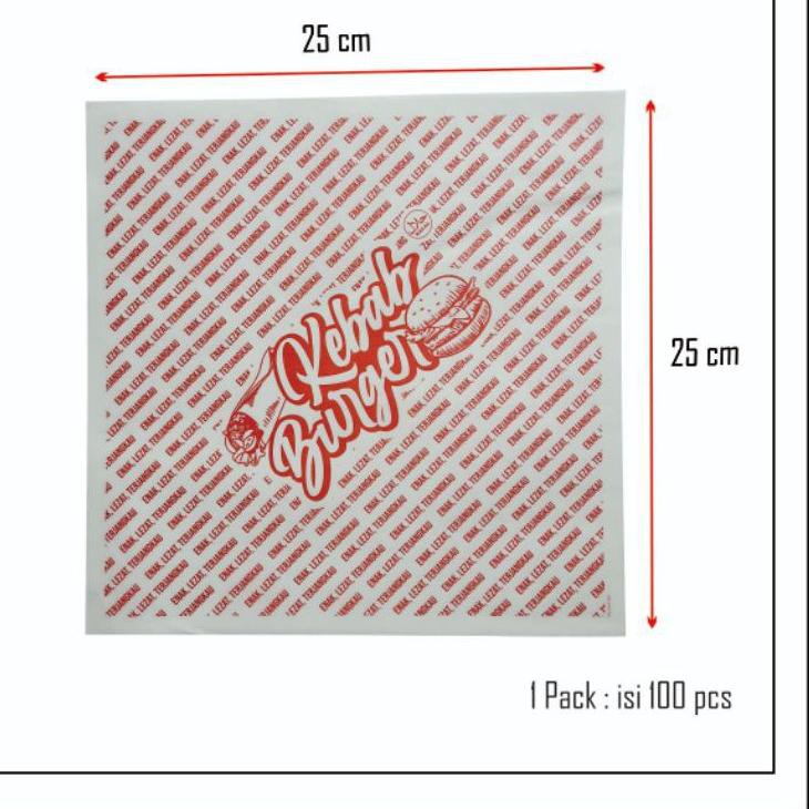 

Grosir Kertas Burger Kertas Kebab Kertas Pembungkus Kebab Burger 1 Pack isi 100 pcs