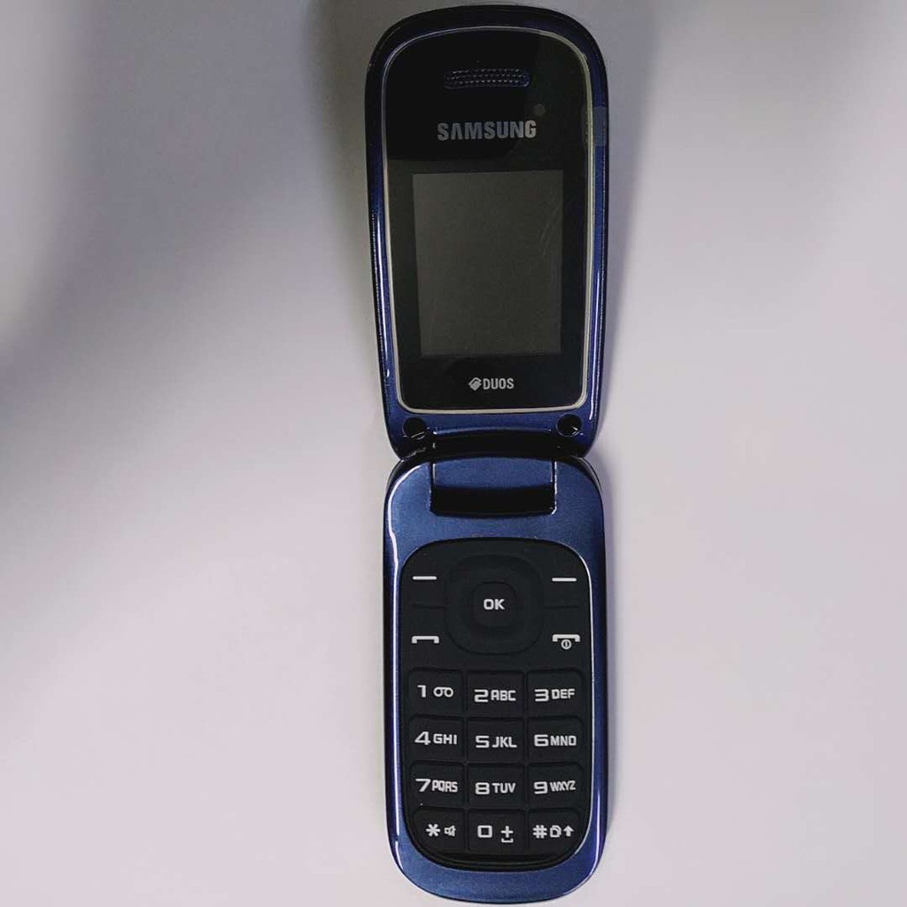 hp lipat samsung E1272 murah jadul samsung lipat dual sim-Biru