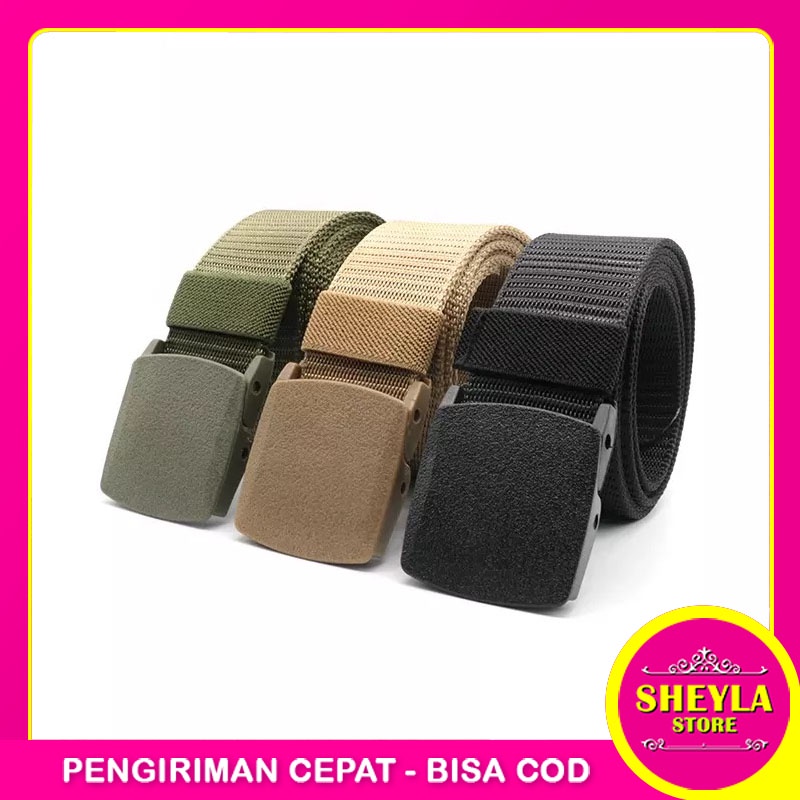 Ikat Pinggang Tactical Nylon Canvas / Sabuk Kanvas Pria Wanita Import / Tactical Army Men Belt Buckle / TS-81