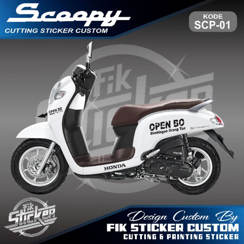STRIPING CUTTING STICKER MOTOR HONDA SCOOPY OPEN BO