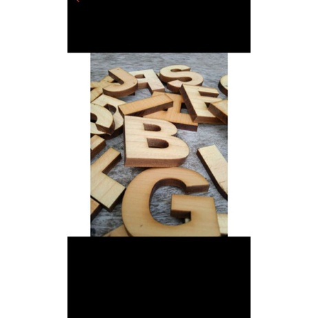 huruf & angka costume timbul kayu jati belanda