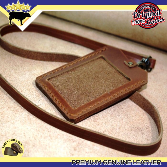 

ID CARD KULIT ASLI, NAME TAG KULIT, LEATHER CARD HOLDER BROWN TAN