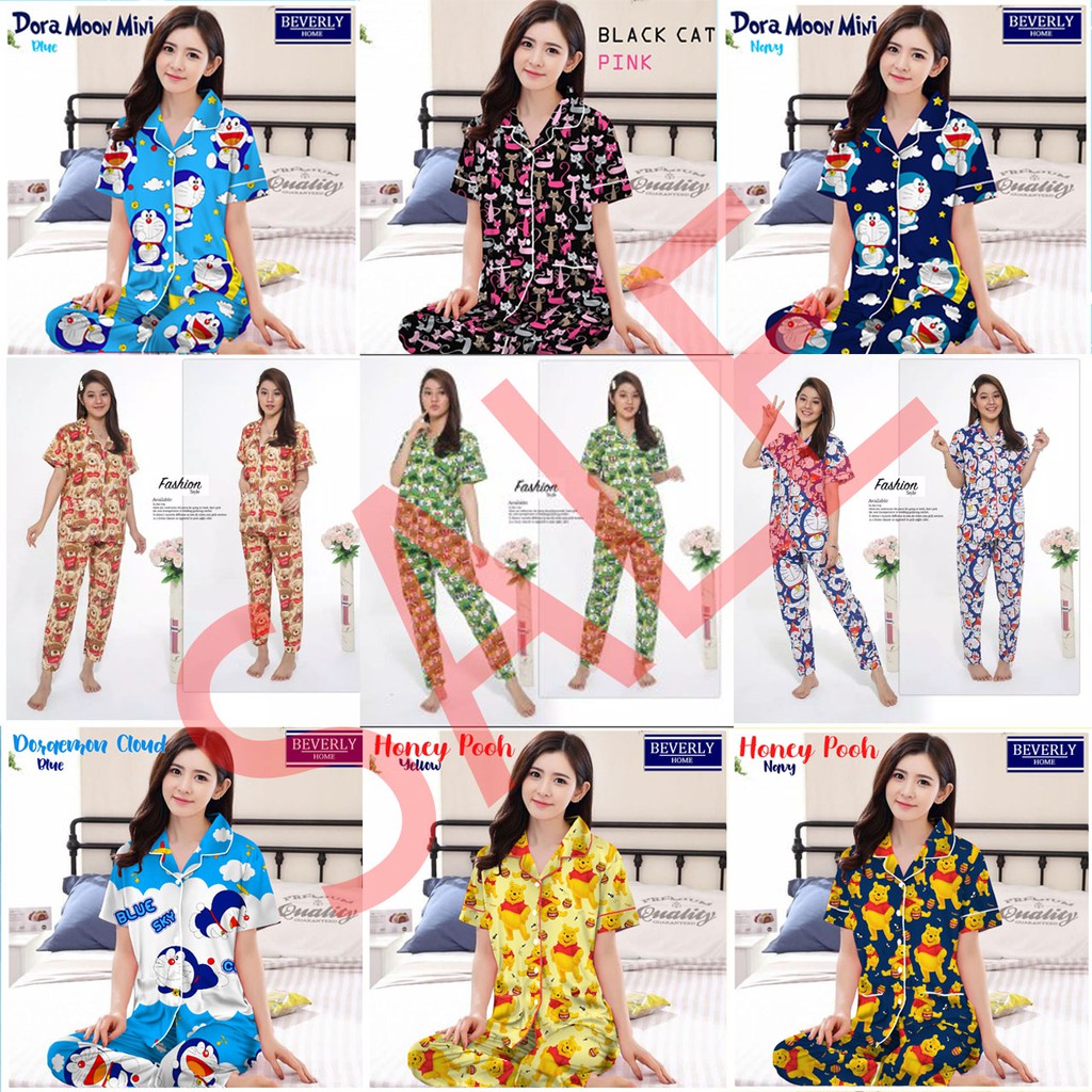 ISANNY PIYAMA SET CP L/PIYAMA KARAKTER/BAJU TIDUR/PIYAMA DEWASA/SIZE L/READY STOK