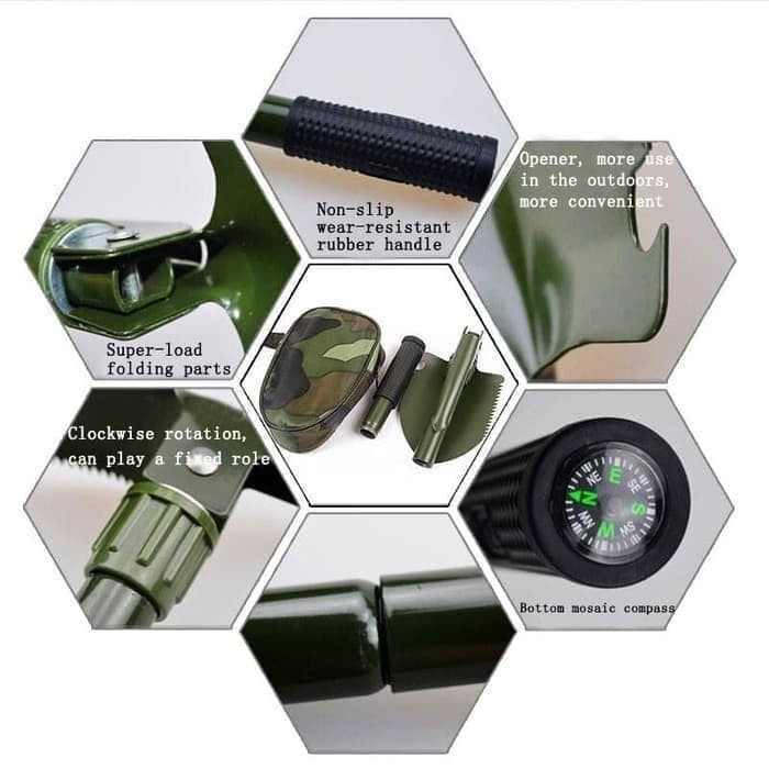 【COD】 Sekop Cangkul Pacul Gergaji Lipat` Portable Mini Survival Kit