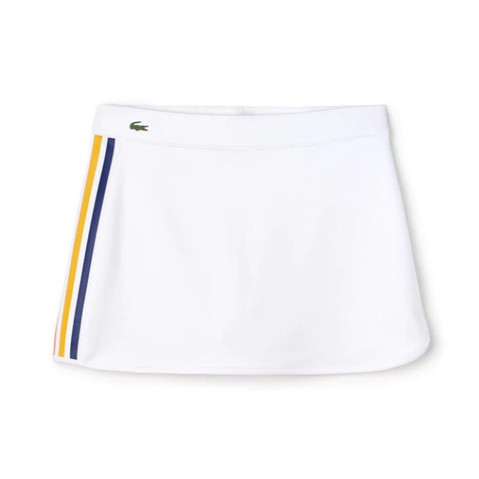 Rok Tennis Lacoste Sport Women Contrast Tipped Tenis Skirt Rok Mini La - Putih 36