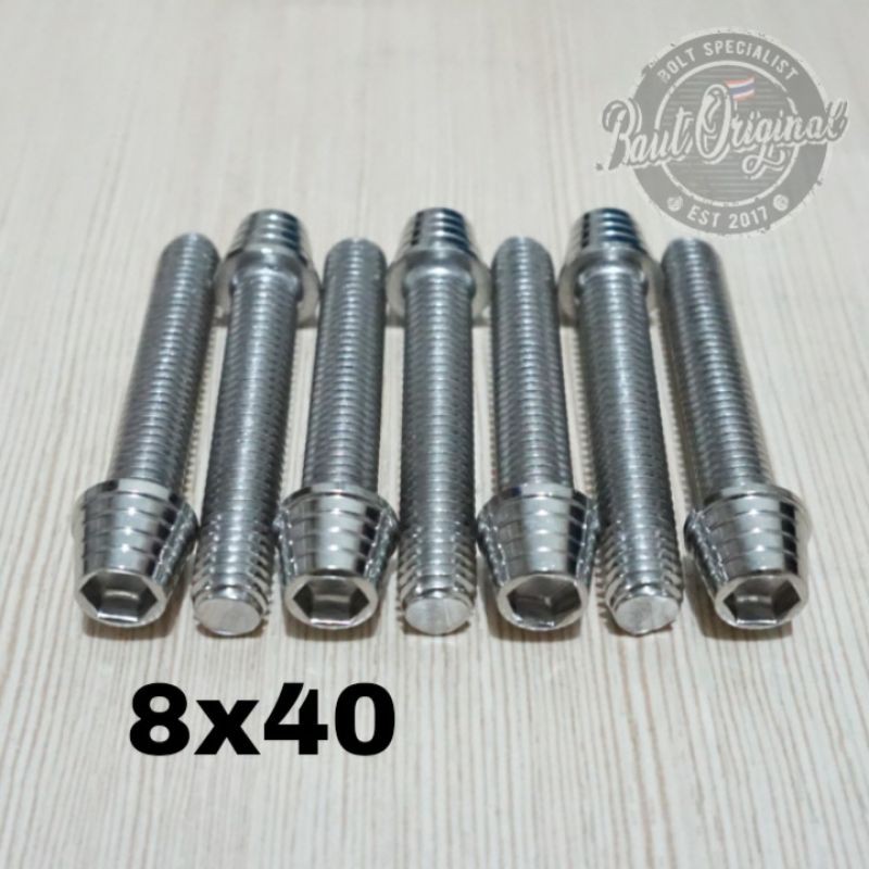 Baut probolt kerucut silver 8x40 drat 12 panjang 4cm heng thailand harga satuan