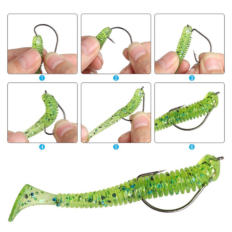 50pcs/Set Fishing Hook Carbon Steel Crank hook For Soft Worm Lure Bass Barbed Carp Fishing Hooks