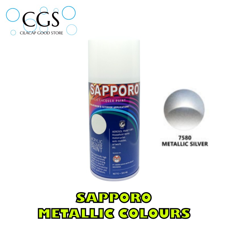SAPPORO METALLIC SILVER 7580 MET - cat sapporo silver - cat silver metalik - pilok silver - pylox si