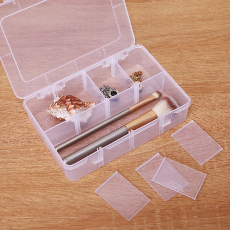 Gro Kotak Penyimpanan Perhiasan Manik Anting Organiser Kompartemen Storage Box Kotak Organiser Plastik Dengan 8sekat Adjustable