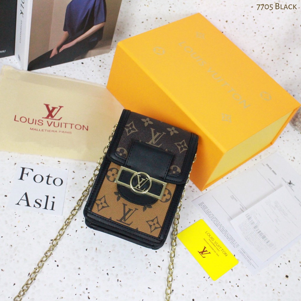 L¤uis Vuitton Dauphine  Phone Bag 7705(Free+ Bubble Wrap+ Dustbag+NoSeri)