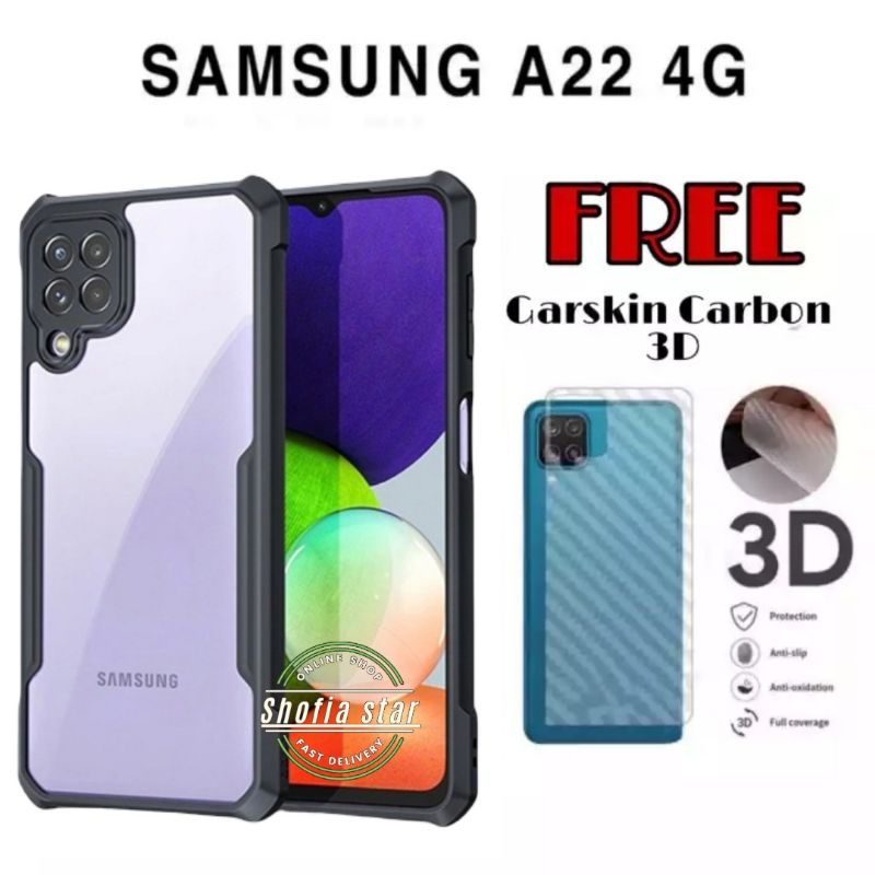 PROMO Case SAMSUNG A22 4G/5G Anti-fall Airbag HardCase Shockproof Transparan Casing Bonus garskin