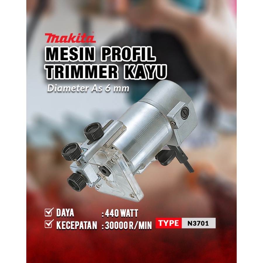 OBRAL MAKITA Asli Original Mesin Trimmer Profil Kayu N3701 N 3701C pasah kayu