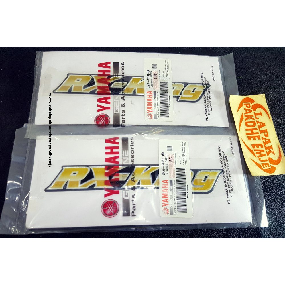 SERBA ORI STICKER EMBLEM TUTUP AKI RX KING YAMAHA ORIGINAL 2001 2002 HARGA SEPASANG 3KA F4161 50 LA