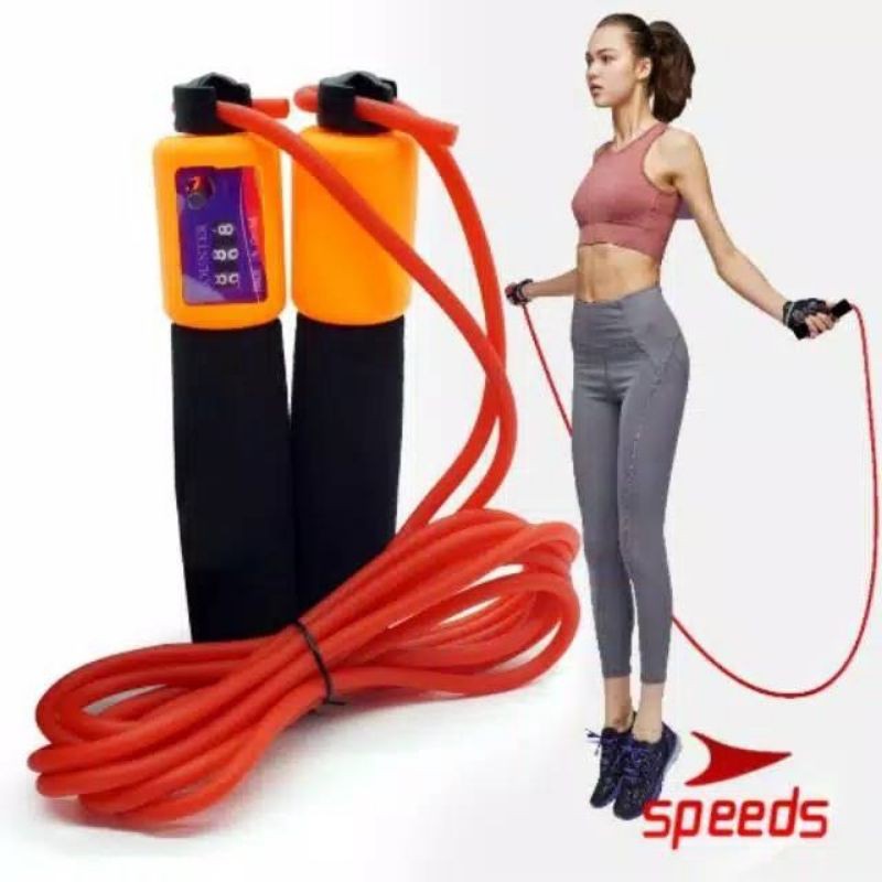 SKIPPING SPEEDS LX201-1602 LOMPAT TALI / JUMP ROPE SOFT HANDLE WITH COUNTER 3 DIGIT