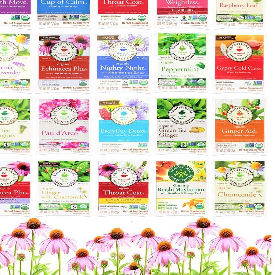 

limited Edition✔️TRADITIONAL MEDICINALS ORGANIC 16 Wrapped Tea Bags ( I )|SQ5